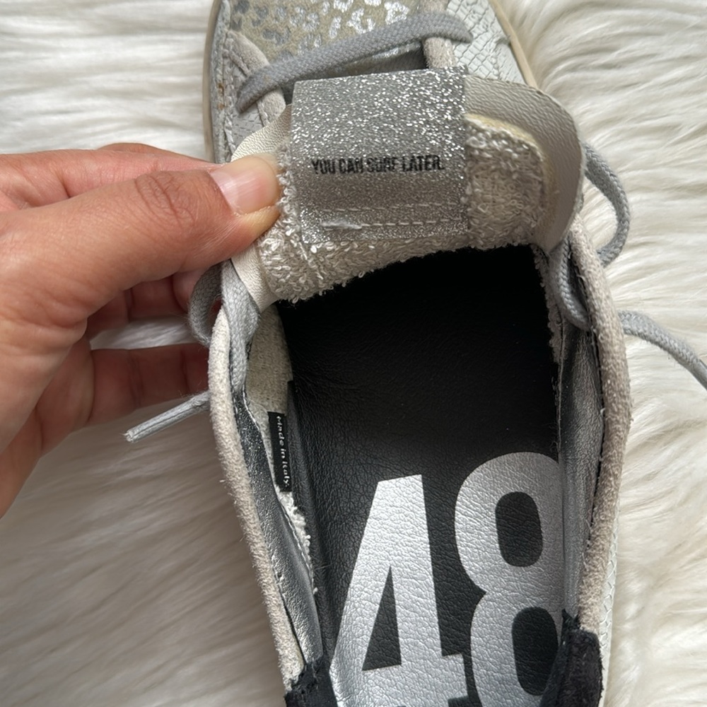 P448 Low Top White Leather Sneakers Size EU35/US5 - Picture 6 of 12